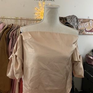 Satin rose gold off shoulder blouse